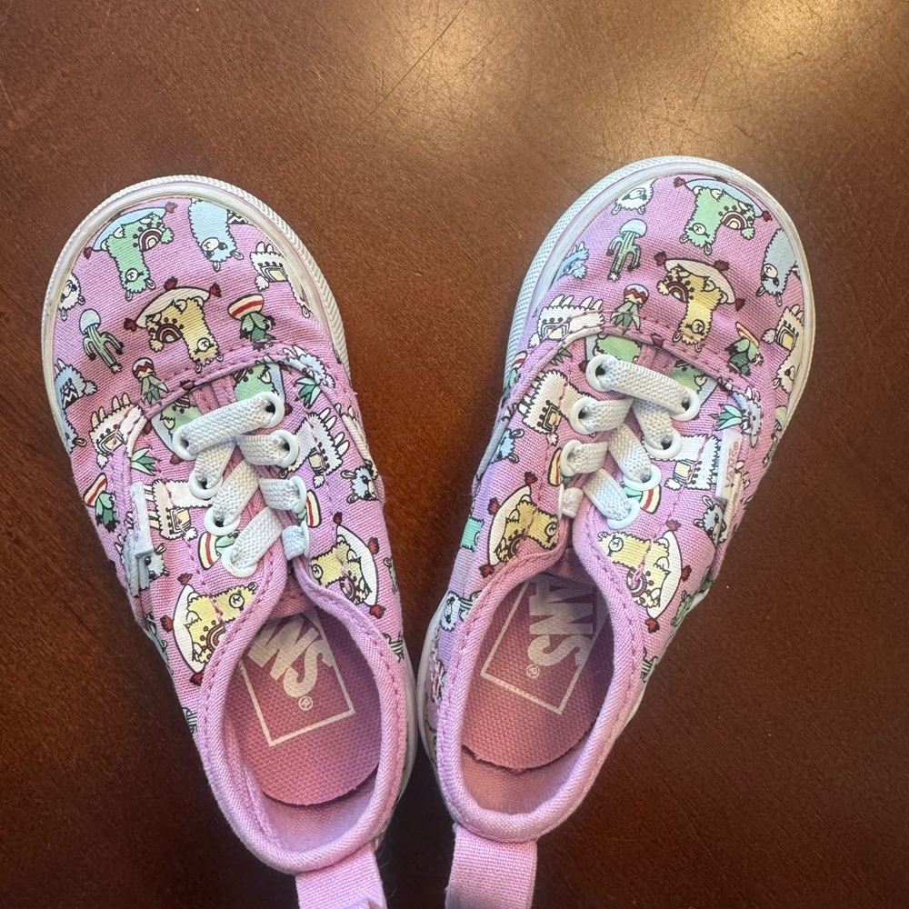 Vans Kids Pink Cartoon Sneakers